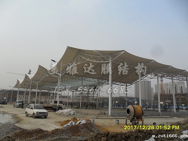 江苏洪泽中学门球场膜结构现场、5