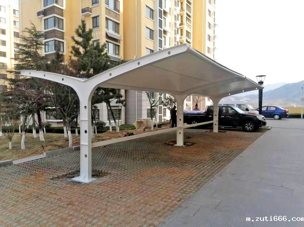 8、车棚膜结构：青岛牟家社区自行车棚膜结构 (1)(1)